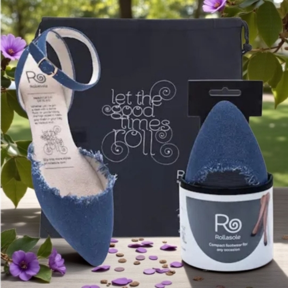 Denim Dash - Flats With An Ankle Strap
